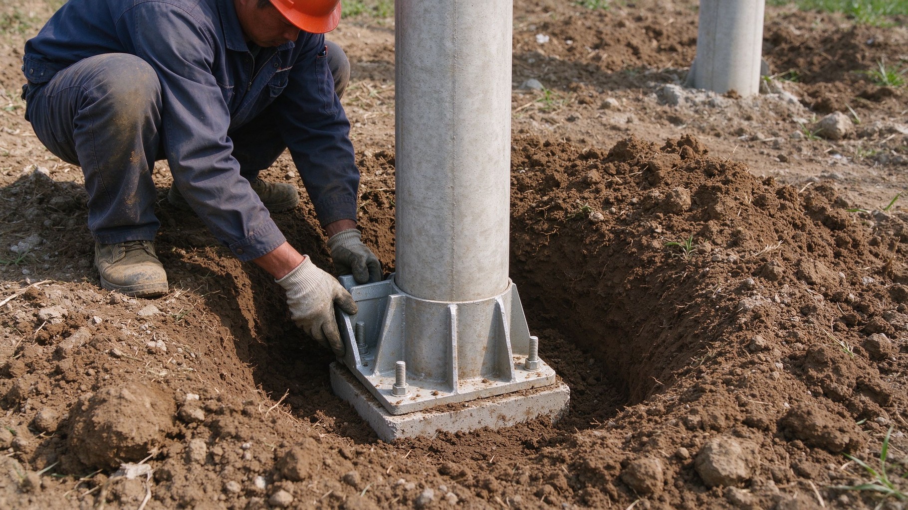 电杆固定座：松软土质配电网杆基施工提效与稳固创新应用