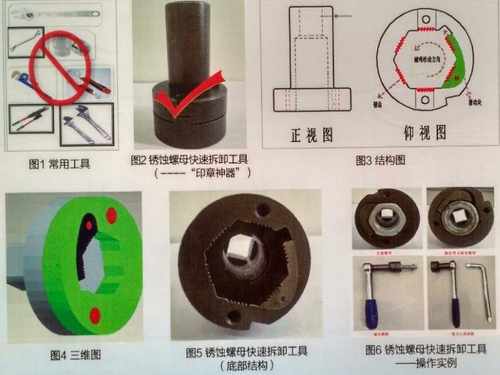 锈蚀螺母三爪棘轮拆卸工具