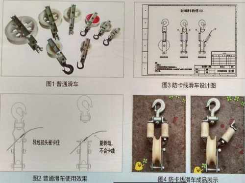 微型滚轮防卡线滑车